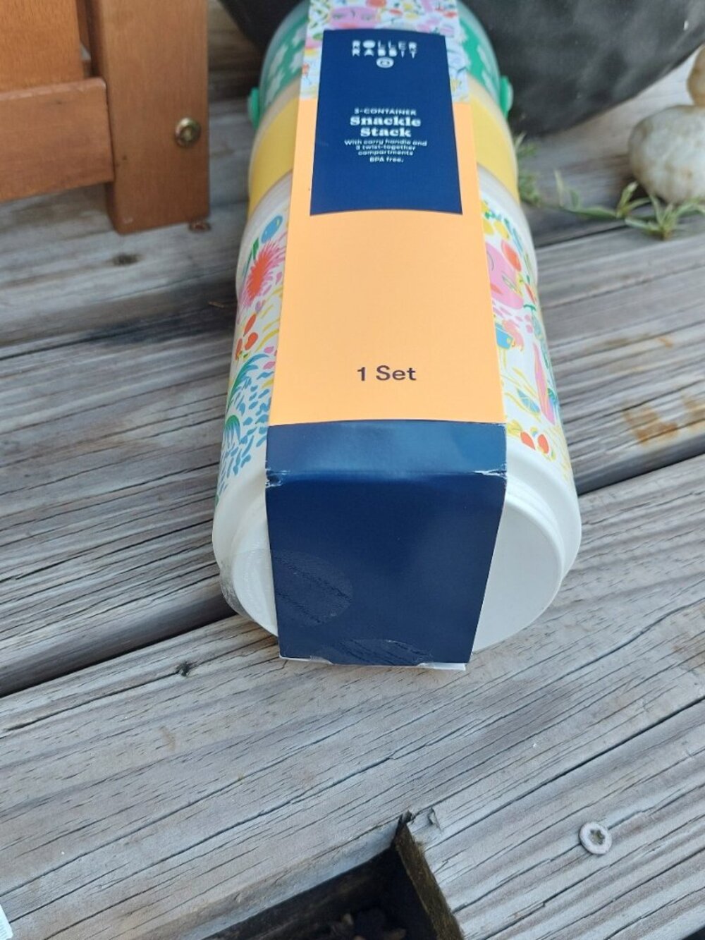 NWT RARE Roller Rabbit x Target Snackle Stack 3 Container Snack Holder BPA Free - Picture 2 of 3
